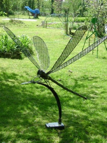 Sculpture intitulée "libélulle" par Mile, Œuvre d'art originale