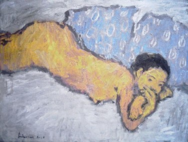 Painting titled "yellow and blue" by Robert Andersen, Original Artwork