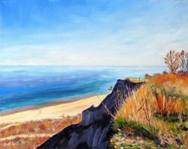 Painting titled "Spring Bluffs" by Herscovitch Larry, Original Artwork, Oil