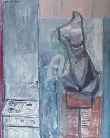 Pittura intitolato "laboratorio di scul…" da Bruno, Opera d'arte originale, Olio