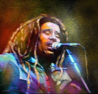 Ζωγραφική με τίτλο "Bob Marley 02" από Miki De Goodaboom, Αυθεντικά έργα τέχνης, Λάδι