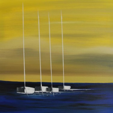 Peinture intitulée "Mouillage" par Patrice Butel, Œuvre d'art originale, Huile