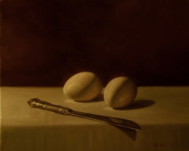 Painting titled "Still life" by Tony Mäkinen, Original Artwork, Oil