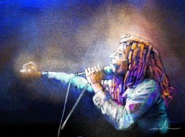 Ζωγραφική με τίτλο "Bob Marley 04" από Miki De Goodaboom, Αυθεντικά έργα τέχνης, Λάδι