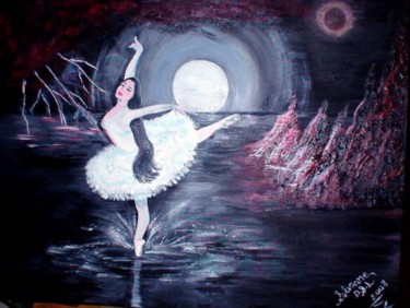 Pintura intitulada "*Bailando Sob a Tem…" por Silviane Moon, Obras de arte originais, Tinta