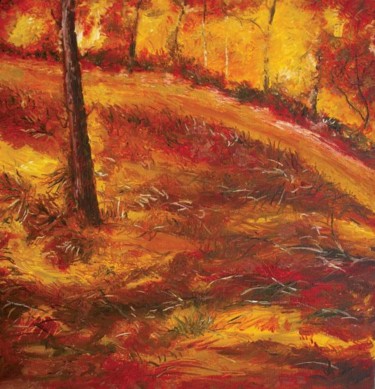 Painting titled "Autumn_Landscape(wi…" by Animesh Roy, Original Artwork
