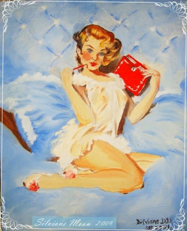 Pintura intitulada "Pin Up - Releitura…" por Silviane Moon, Obras de arte originais