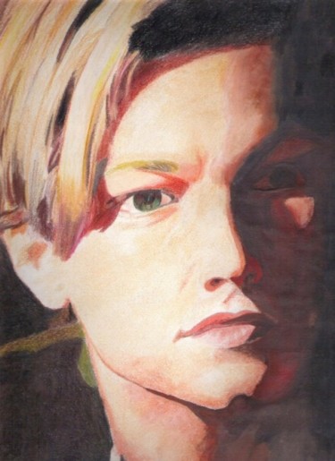 Desenho intitulada "Leonardo Di Caprio" por Silviane Moon, Obras de arte originais, Lápis