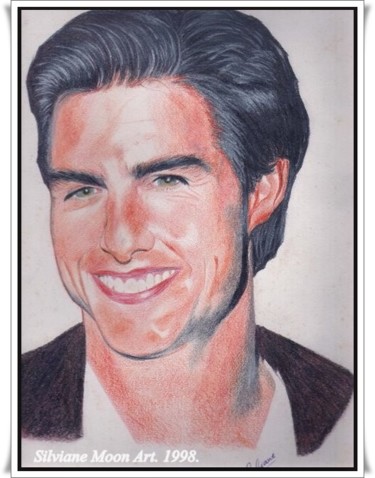 Desenho intitulada "Tom Cruise" por Silviane Moon, Obras de arte originais