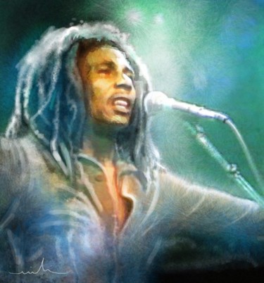 Ζωγραφική με τίτλο "Bob Marley 09" από Miki De Goodaboom, Αυθεντικά έργα τέχνης, Λάδι