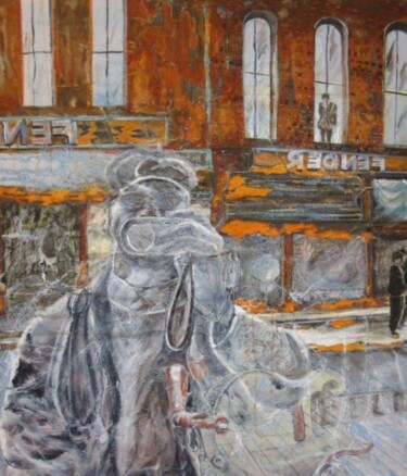 Painting titled "Hit the road Jack" by Lisbeth Buonanno, Original Artwork, Oil