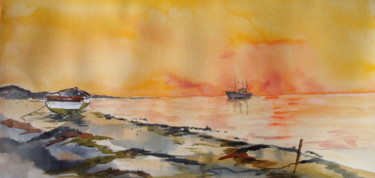 Peinture intitulée "ciel jaune" par Titi D'Avril, Œuvre d'art originale