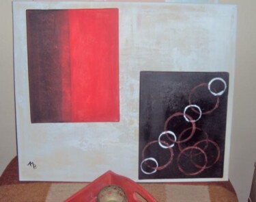 Peinture intitulée "ARKITEC EN CARMESI" par Mercé Batista, Œuvre d'art originale, Huile