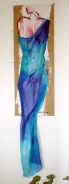 Pittura intitolato "appesa ad un filo" da Geremia Cocozza, Opera d'arte originale, Olio
