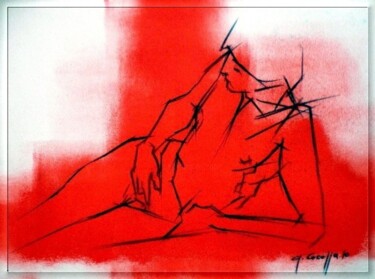 Pittura intitolato "rosso di sera 2" da Geremia Cocozza, Opera d'arte originale
