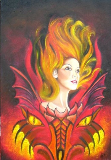 Peinture intitulée "Lefeu" par Alix, Œuvre d'art originale, Huile