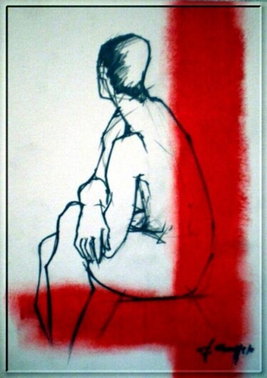 Pittura intitolato "rosso di sera 4" da Geremia Cocozza, Opera d'arte originale, Olio