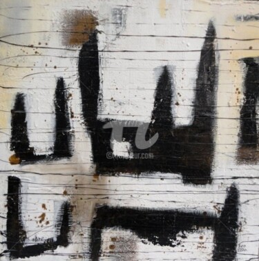 Painting titled "Asphalt Cathedrals" by Sio Montera, Original Artwork, Oil