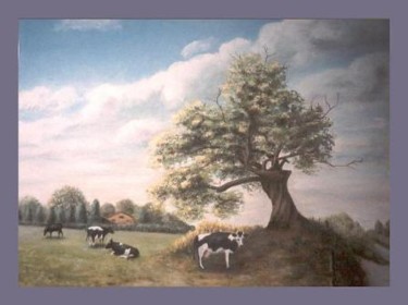 Painting titled "Arbre légendaire  (…" by Lou Streel, Original Artwork, Oil