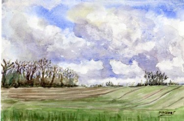 Peinture intitulée "Ciel d'orage dans l…" par Marian Cobos, Œuvre d'art originale