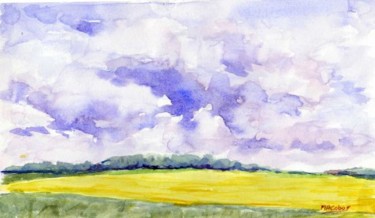 Peinture intitulée "Orage de printemps" par Marian Cobos, Œuvre d'art originale