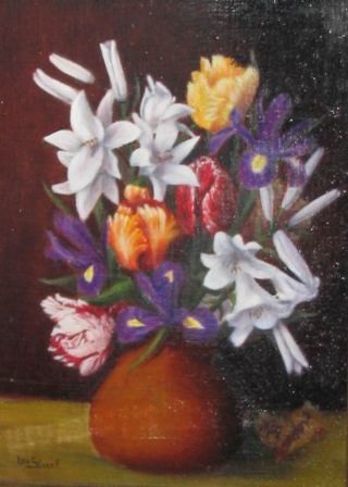 Peinture intitulée "Les lys" par Lou Streel, Œuvre d'art originale, Huile
