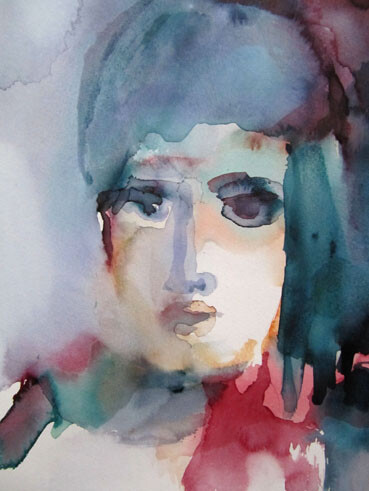 绘画 标题为“Visage” 由Sylvia Baldeva, 原创艺术品, 水彩