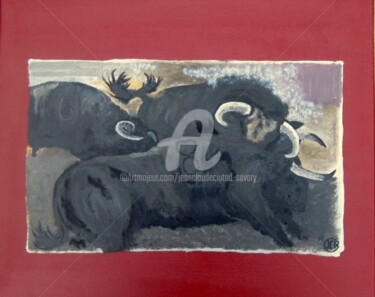 Peinture intitulée "Débarquement" par Jc C-S ' Art, Œuvre d'art originale, Huile Monté sur Châssis en bois