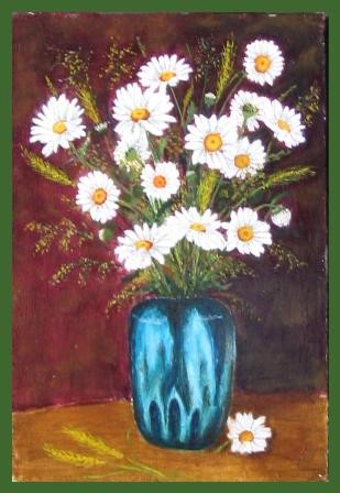 Peinture intitulée "Les marguerites" par Lou Streel, Œuvre d'art originale, Huile