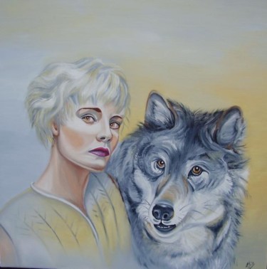 Peinture intitulée "La louve" par Alix, Œuvre d'art originale, Huile