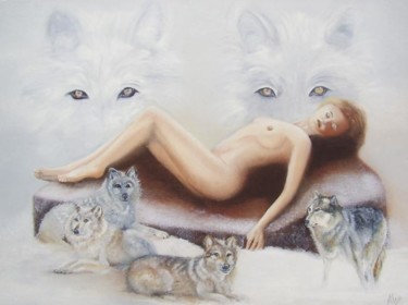 Peinture intitulée "Les gardiens du tem…" par Alix, Œuvre d'art originale, Huile