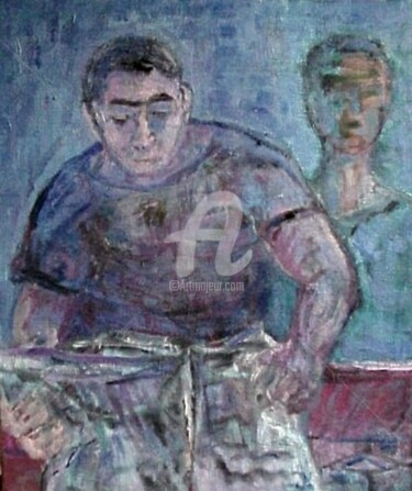 Pittura intitolato "bruno in lettura" da Bruno, Opera d'arte originale, Olio