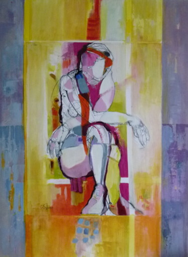Schilderij getiteld "Vivacité colorée" door Annie Tcham, Origineel Kunstwerk