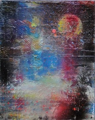 Peinture intitulée "Soleil lointain" par Joel Jambou, Œuvre d'art originale, Huile