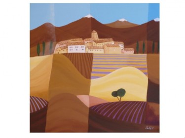 Painting titled "Terres des ocres" by Paula Valdivia, Original Artwork, Oil