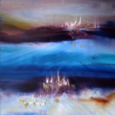 Painting titled "Un grain vers Port-…" by Muriel Cayet, Original Artwork, Oil