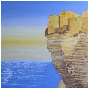 Peinture intitulée "Falaises de Bonifac…" par Dany Baumberger, Œuvre d'art originale, Huile