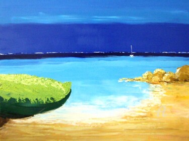 Peinture intitulée "Crique" par Dany Baumberger, Œuvre d'art originale, Huile