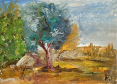 Peinture intitulée "Olivier en Sicile" par Anne Paul, Œuvre d'art originale