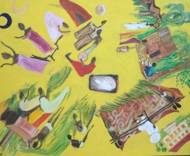 Peinture intitulée "vie des esclaves" par Anne Paul, Œuvre d'art originale