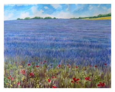 Ζωγραφική με τίτλο "lordington lavender" από Bob Payne, Αυθεντικά έργα τέχνης