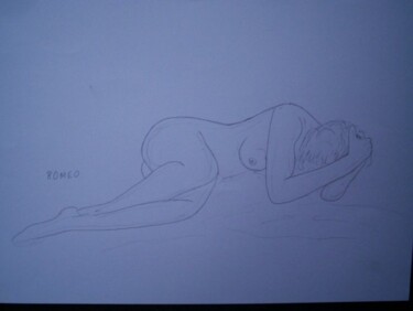 Desenho intitulada "MULHER DORMINDO" por Romeo Zanchett, Obras de arte originais