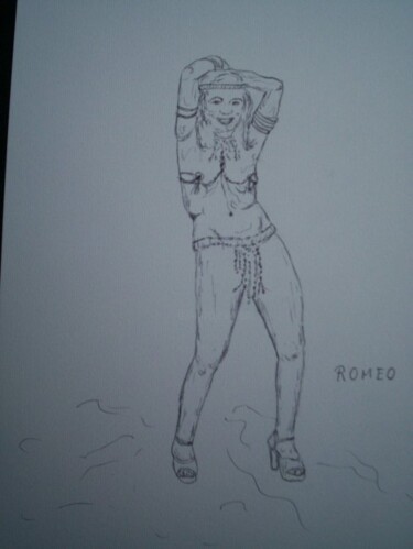 Desenho intitulada "SAMBISTA CARIOCA" por Romeo Zanchett, Obras de arte originais