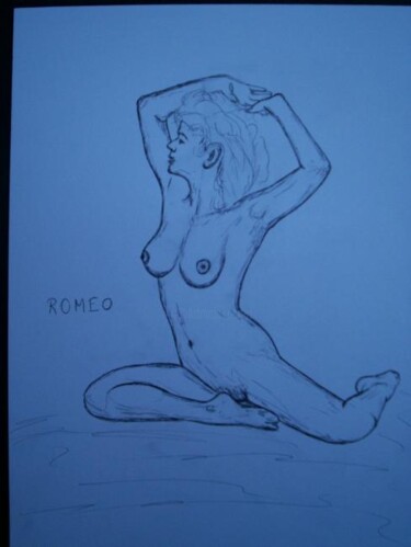 MULHER FAZENDO IOGA. Pintura intitulada "MULHER FAZENDO IOGA." por Romeo Zanchett, Obras de arte originais