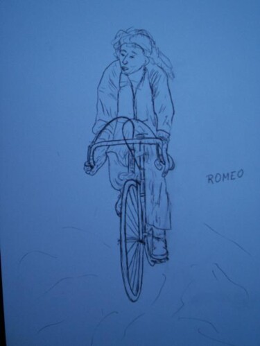 Pintura intitulada "MULHER PEDALANDO" por Romeo Zanchett, Obras de arte originais