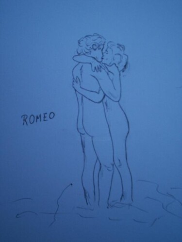 CASAL DE AMANTES Pintura intitulada "CASAL DE AMANTES" por Romeo Zanchett, Obras de arte originais