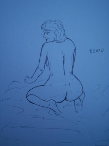 Pintura intitulada "MULHER DE COSTAS." por Romeo Zanchett, Obras de arte originais