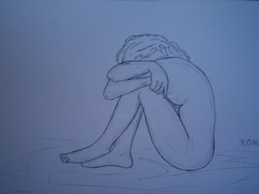 MULHER TRISTE Pintura intitulada "MULHER TRISTE" por Romeo Zanchett, Obras de arte originais
