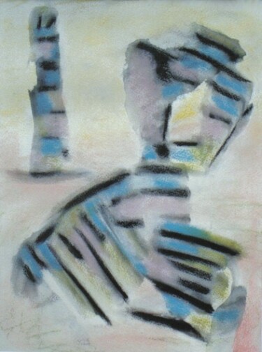 Painting titled "Personnage and Totem" by Gregg Simpson, Original Artwork, Oil