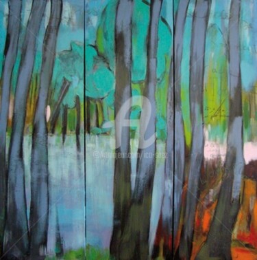 Pintura titulada "Mare Bleue" por Ica Saez, Obra de arte original
